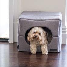 Grey Water Resistant Cube Pet Bed